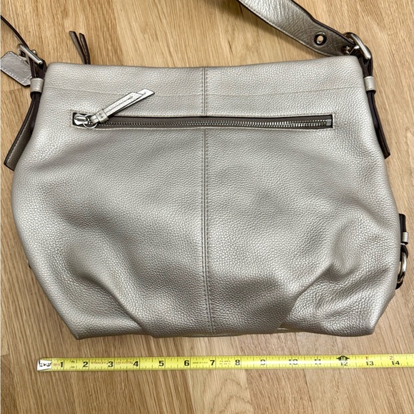 Coach Pebbled Shimmery Leather Hobo/Crossbody Bag - Picture 3 of 10